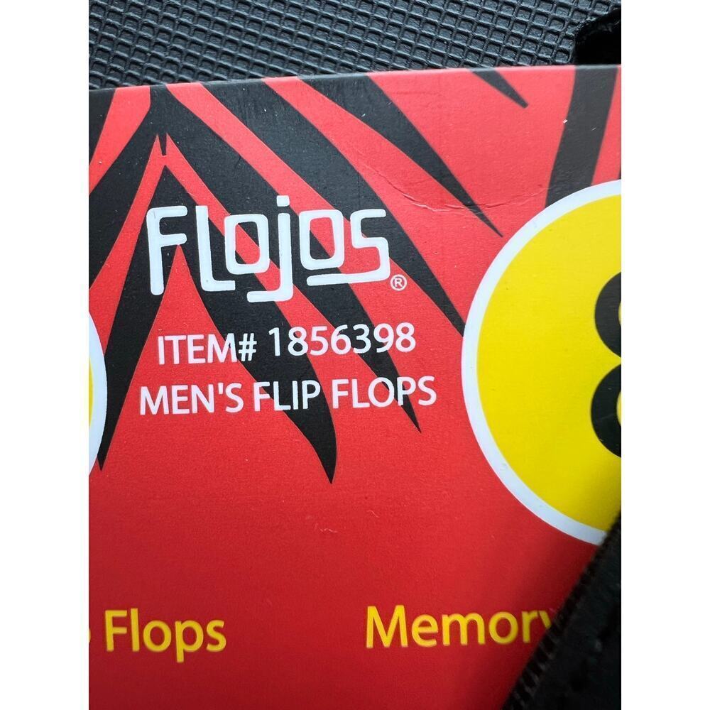 NWT Flojos Men's Flip Flop Sandal, Black, Size 8, Beach, Pool, Summer - Picture 2 of 5